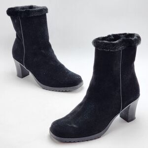 Sporto Vintage Y2K Waterproof Suede Faux Fur Heeled Boots Size 9